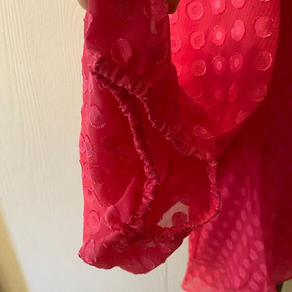 Cato 🌸 Hot Pink Polka Dot Blouse 💖 Plus Size 22/24 NWT – Sheer Flowy Top - Picture 7 of 7